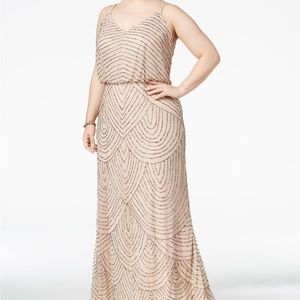 Addrianna Papell Plus Size Beaded Blouson Gown